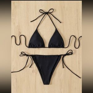 Womens Sexy Triangle String Bikini Thong Set Swimsuit Swimwear Beachwear size 8